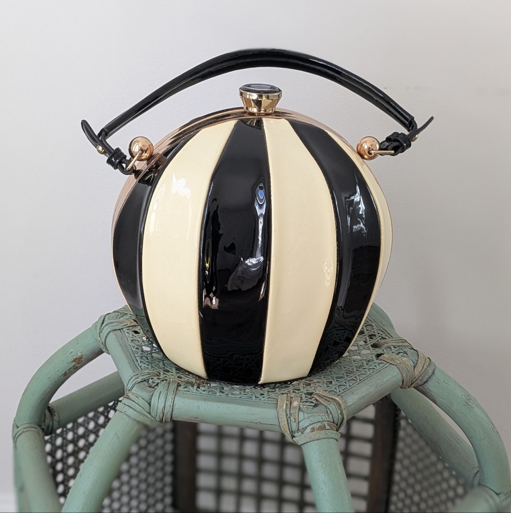 Striped Black and Cream Handbag